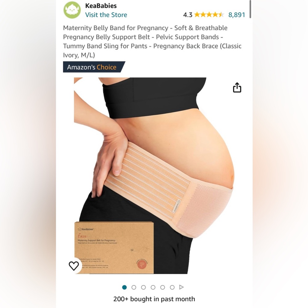 NWOT KeaBabies maternity belly support band